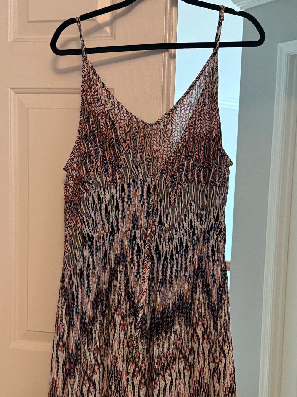 Cupshe Multicolor Patterned V-Neck Mini Dress - Blue, Brown, Pink